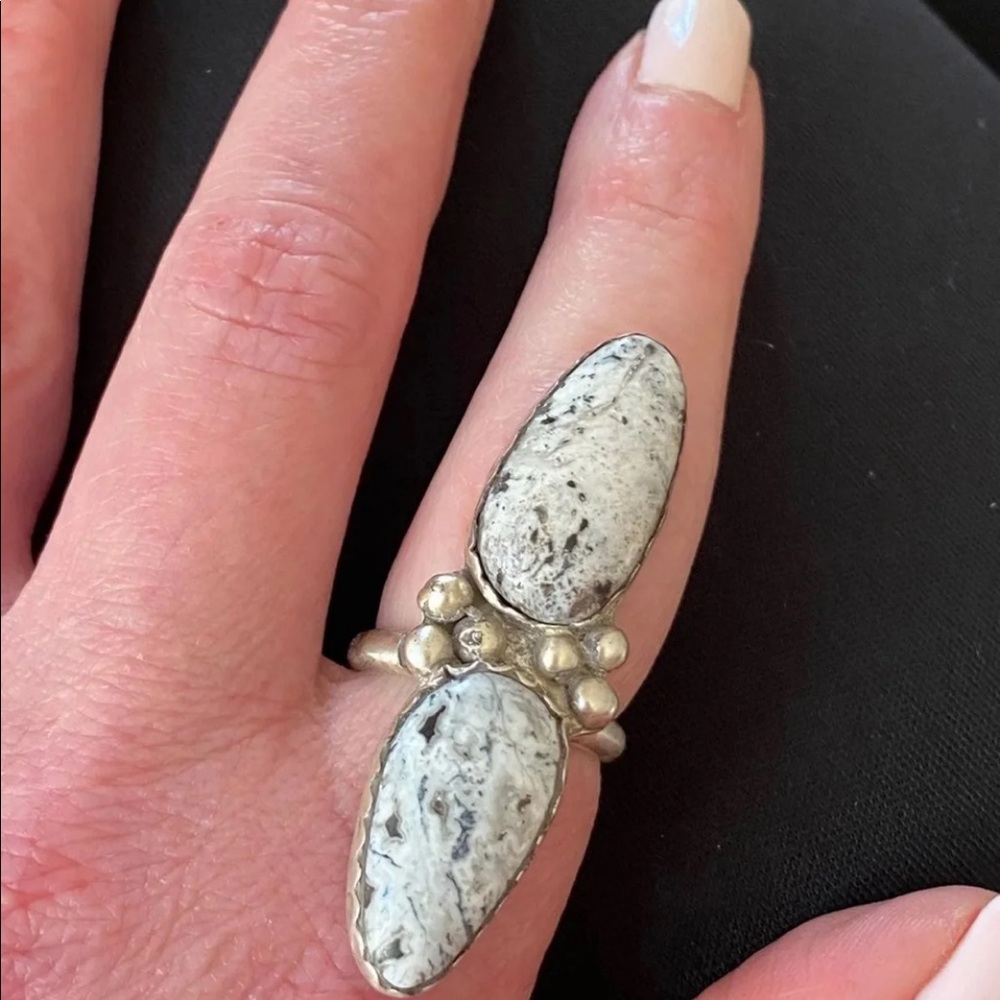 Native White Buffalo Sterling Ring - image 5